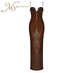 brown sequin evening dress